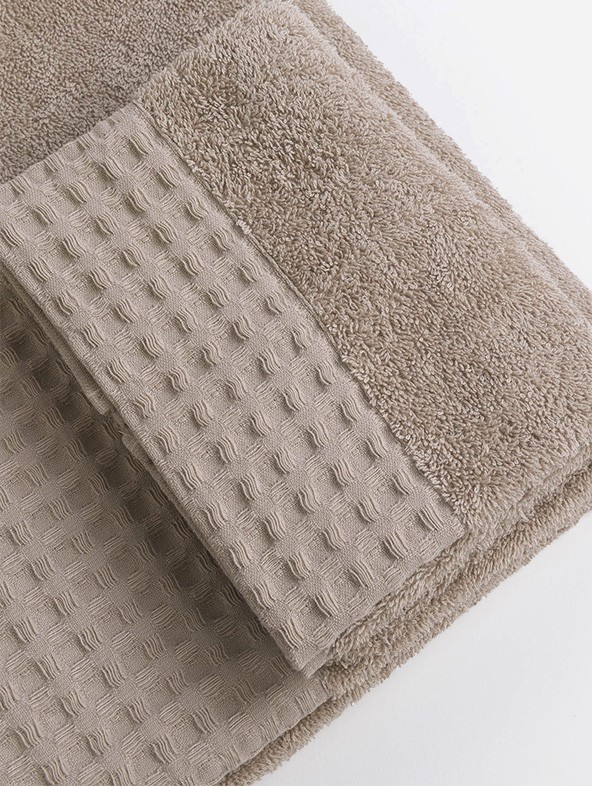 Towel waffle piqué, Sand, Face Towel